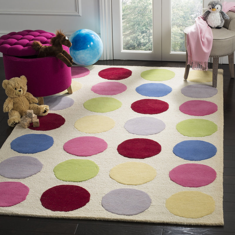 Tapis ivoire en laine / coton touffeté à la main Krystyna, Rectangle 4 pi x 6 pi