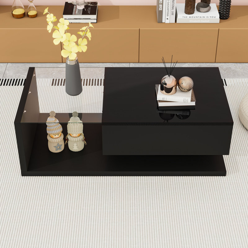 Coffee Table with High-gloss UV Surface, Black