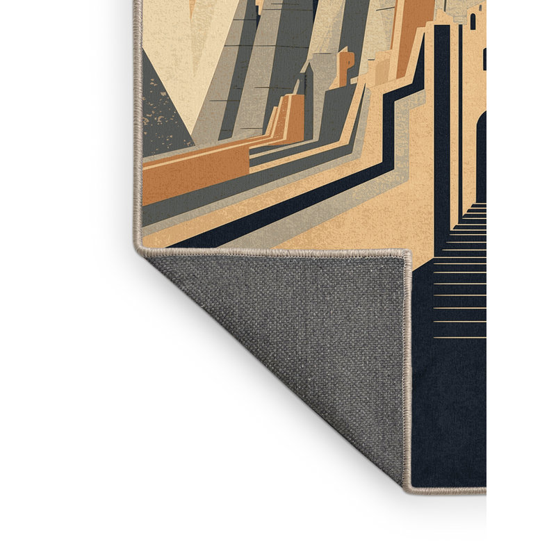 Tapis moelleux moelleux à motif d'arc Alderton Alien Mountain Fortress, 3 X 5