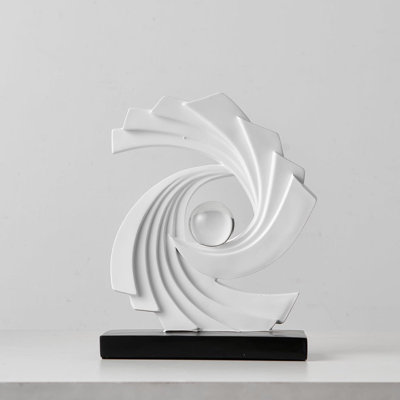 11.2" Gold Abstract Art Statue - Modern Minimalist Home Office Decor