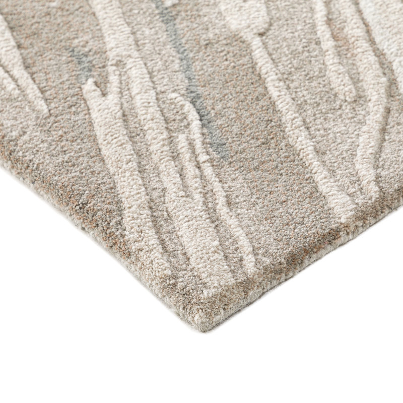 Tapis Alcove: tapis moderniste touffeté à la main en naturel / multicolore, Rectangle 5 pi x 8 pi