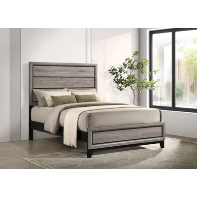 Albury Wood Full Panel Bed Light Taupe