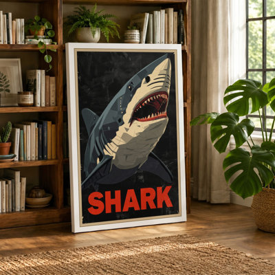 Shark Graphic Art - Wrapped Canvas