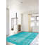 Tapis turquoise en laine noué à la main de conception unique 6 pi 11 po x 10 pi 3 po Hyrum