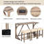Ensemble de table de bar polyvalent 4 pièces avec prise de courant et tabourets confortables-2104312049