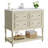 35.4" Single Bathroom Vanity with Ceramic Sink Top，Spindle-shaped design，Solid wood-1421060796