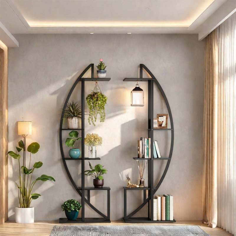Simple wrought iron flower rack decorative objects