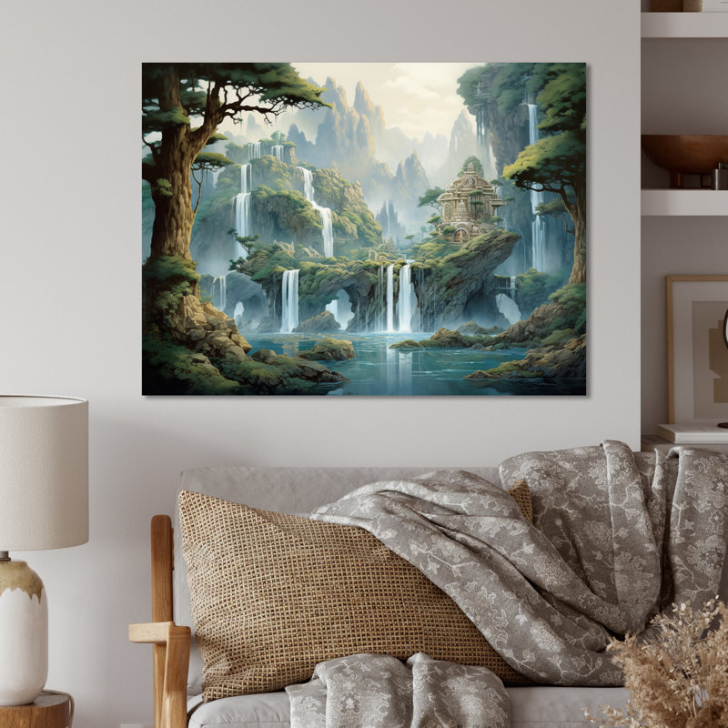 «Asian Art Natures Rhythm I», reproduction d'art asiatique sur métal, H 12 po x l 20 po