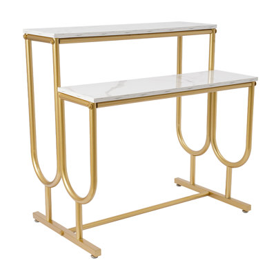 Gold Two-Layer Display Shelf Purse Display Stand