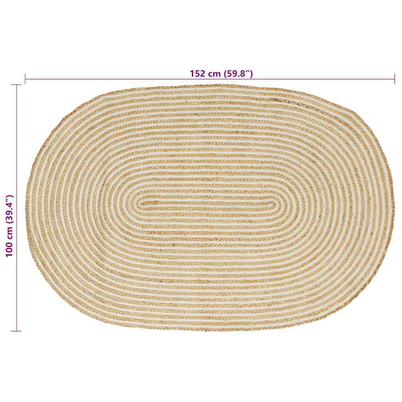 Solid Colour Standard Area Rug, Oval 100 x 152cm