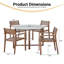 Ensemble de salle à manger pour 4 personnes en bois d'acacia avec table ronde pour patio, jardin, bord de piscine, pelouse et intérieur -90468969