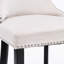 Revêtement en velours beige avec capitonnage à boutons et construction stable pour le capitonnage des repas, pieds en bois, garniture, de 4 dans l'espace-2032607276-2032607278