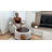 Upholstered Round Storage Ottoman with Wooden Tray-265519396
