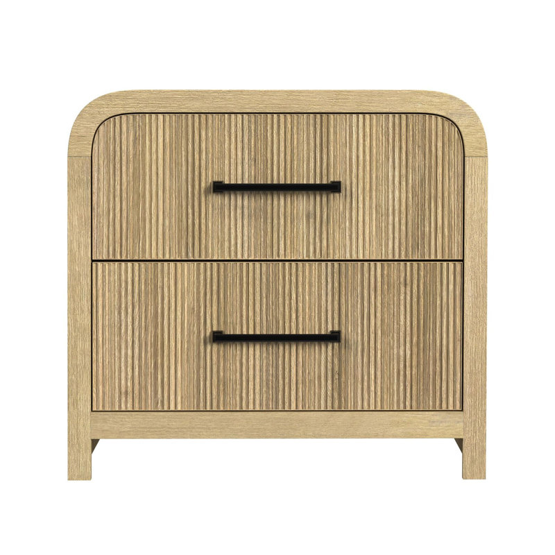 Palaiseur 2-Drawer Nightstand with USB in Natural