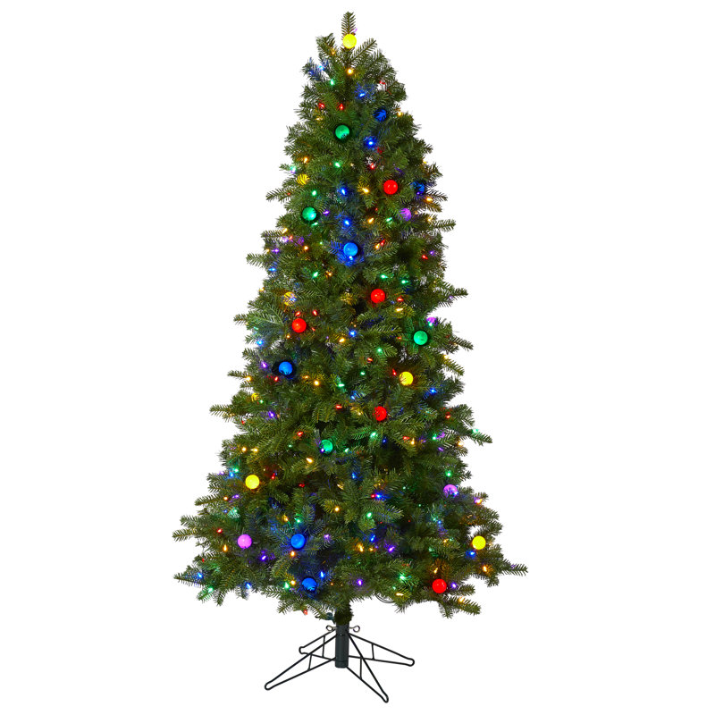 Lighted Artificial Fir Christmas Tree, 6.5' H