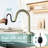 Brushed Gold Stainless Steel High Arc Pull - Down Kitchen Faucet With Single Hole, Dual Spray Modes, 360 Swivel, Effortless Setup, Leak Cartridge, And Storage Shelf For Other Spaces In Hole Gold,-1042971100