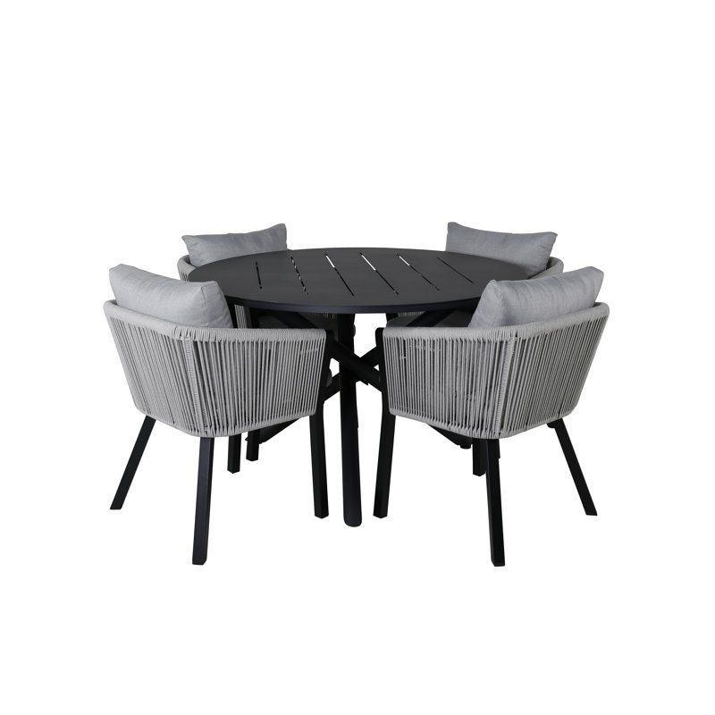 Blotz Dining Set, Black/Grey, Black, Black