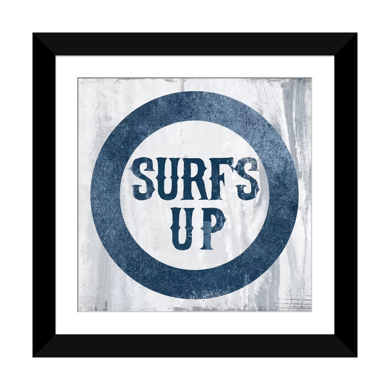 « surf », art textuel sur toile, Papier d'art encadré noir, Blanc, H 16 po x l 16 po x P 1 po