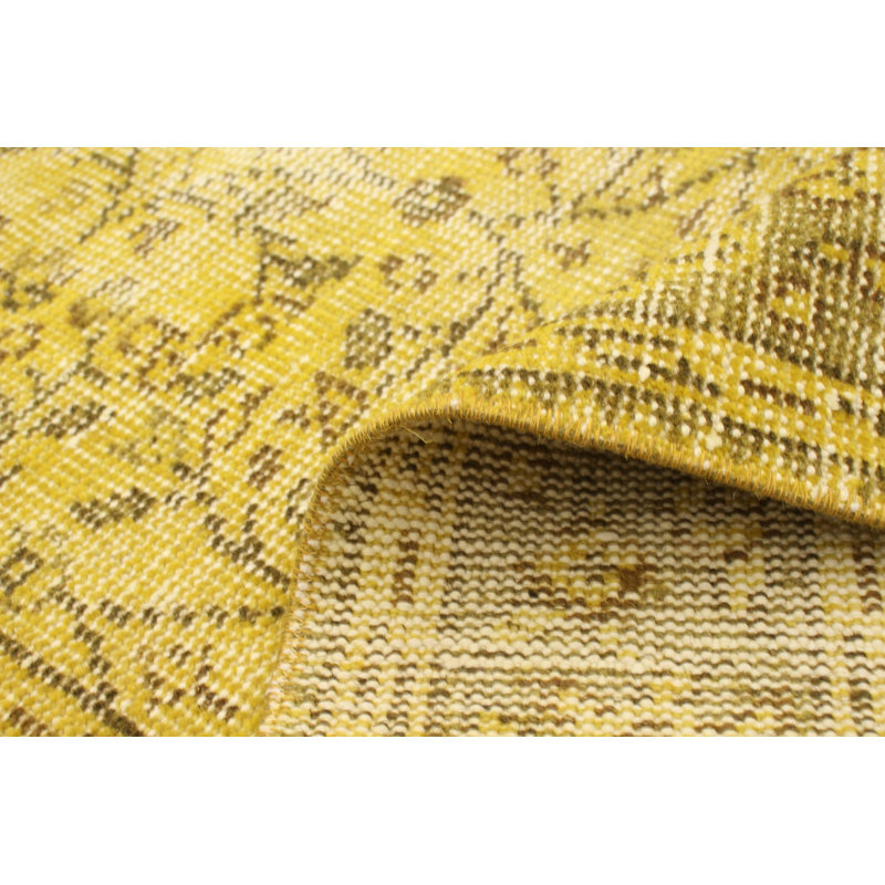 Tapis décoratif en laine noué à la main de conception unique 4 pi 9 po x 7 pi 10 po diament