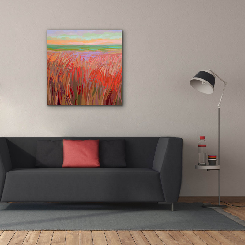  «Beach Grass» par Jane Schmidt, art mural sur toile, 37 po x 37 po, H 37 po x l 37 po