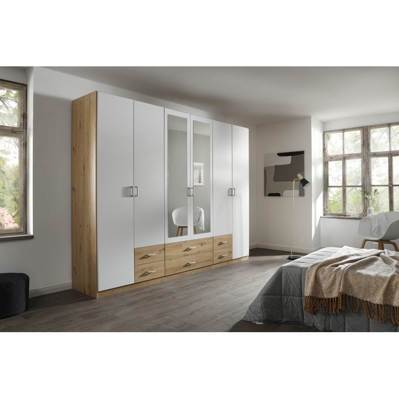 Gamma 6 Door Wardrobe, White/Oak