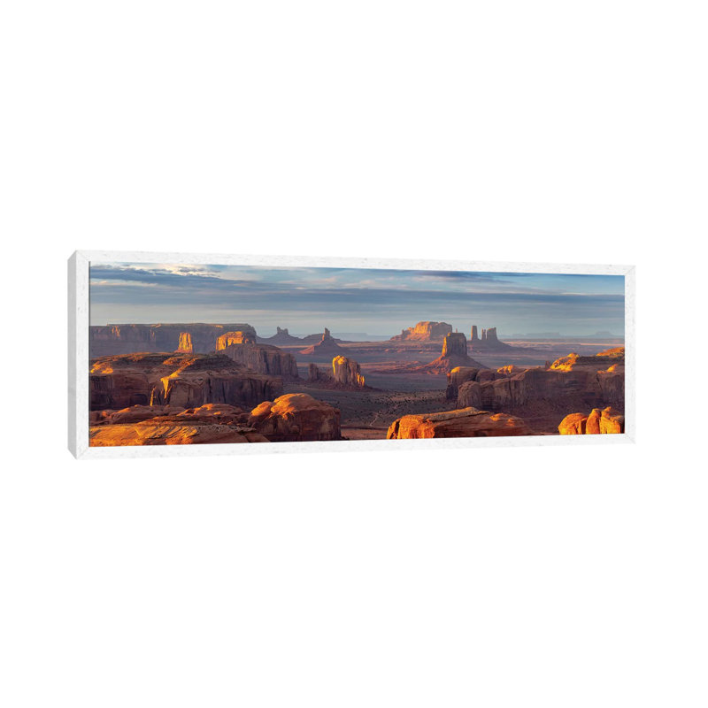 Hunts Mesa Navajo Tribal Park II by Susanne Kremer - Panoramic Gallery-Wrapped Canvas Giclée on Canvas, White Framed