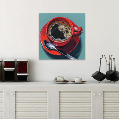 Red Cup Of Black Coffee Contemporary Art