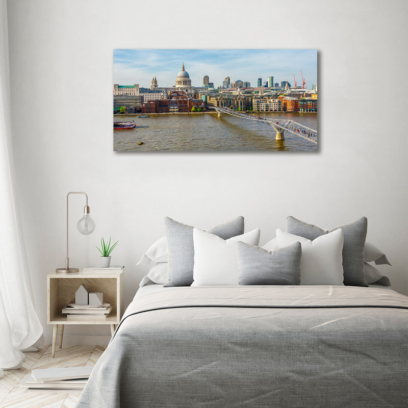 River Thames London - Print on Canvas, Canvas, 70cm H x 140cm W
