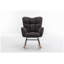 Fauteuil oscillant berçant Modern en tissu avec dossier capitonné, gris foncé