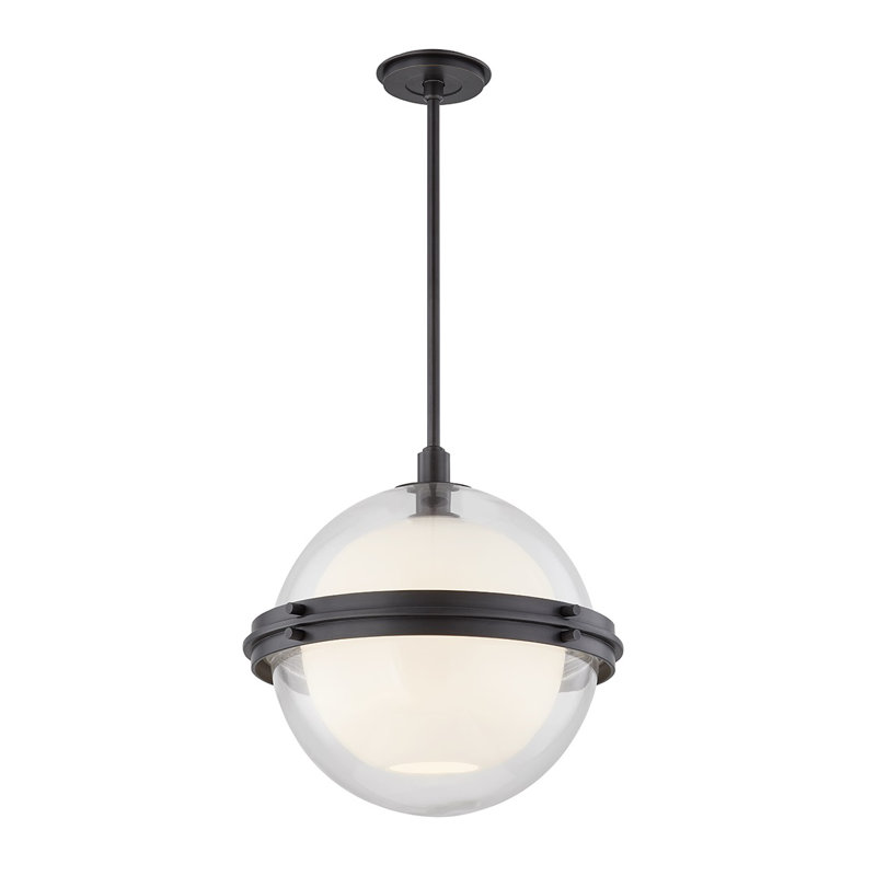 Northport 1 - Light Single Globe Pendant, 19.5" H x 18" W x 18" D, Polished Nickel