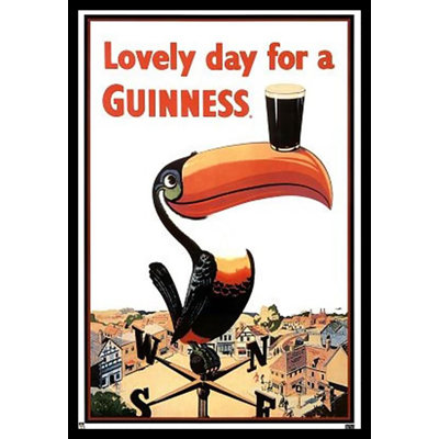 Guinness Beer Lovely Day Toucan On Weather Vane by Gilroy - Single Picture Frame Graphic Art