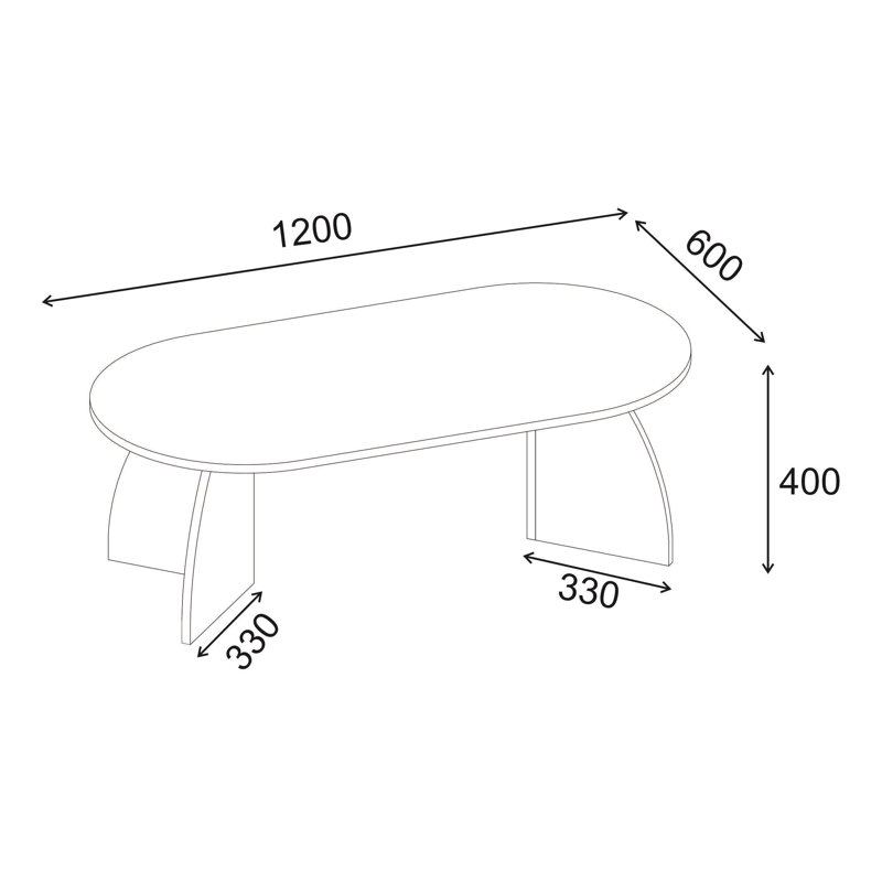 Coffee Table, Black Wood