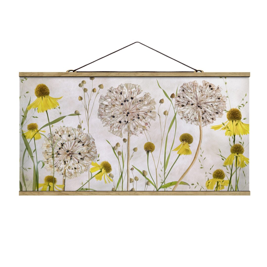 Wandbild Allium and Helenium Illustration