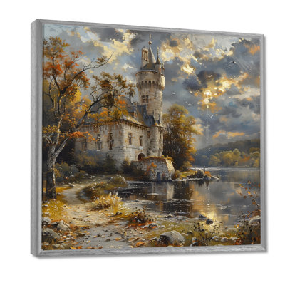 Beige Grey Summer Turreted Tower Castle II - Castles Wall Art