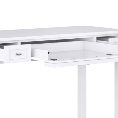 Warm Shaker 48"W Solid Wood Transitional Writing Desk with Flip-Down Keyboard Tray and 2 Drawers