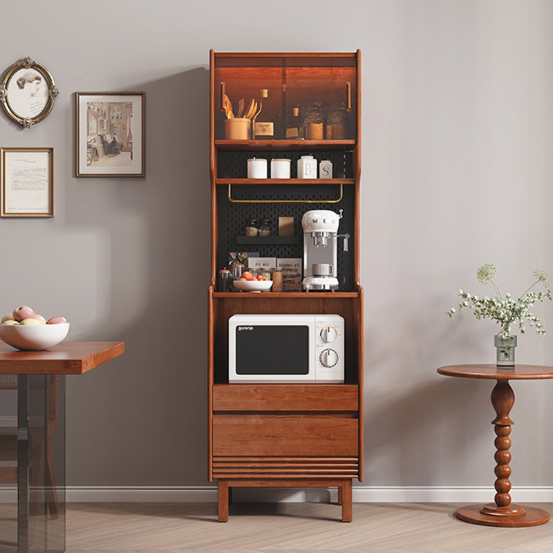 Simple Solid Wood Storage Food Cabinet, Brown