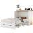 Full Size Cabinet Bed With Charging Option And Abundant Storage, Foldable Platform In White For Guest Room Compact Bedroom Appliance Ample Storage Space,