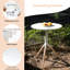 Table ronde pliable blanche, 23,6 po de diamètre x 29,5 po de hauteur, métal, imperméable et antirouille, base de trépied, table de patio intérieure et extérieure-351014767
