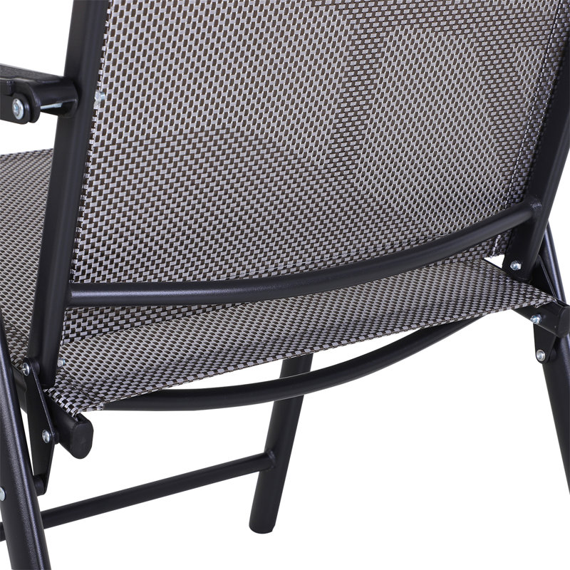 Ensemble de 2 chaises de patio pliantes (excluant la table) Outsunny
