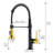 Kitchen Faucet With Pull Down In Black And Gold - Provides A Convenient Solution For Your Sink Spray Offers Efficient Water Flow Quick Easy Cleaning