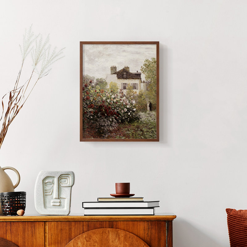 «Vintage Landscape CCLV» sur papier, Noyer, H 10 po x l 8 po