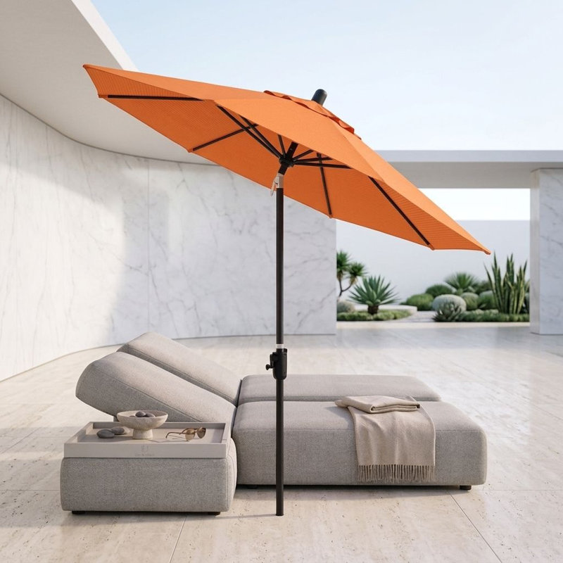 Parasol de marché Sunbrella® 8 pi 8 po Natalie, Saphir noir, Toile Sunbrella® toscan