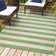 Cino Two-Tone Wide Stripe Green/Cream Indoor/Outdoor Rug