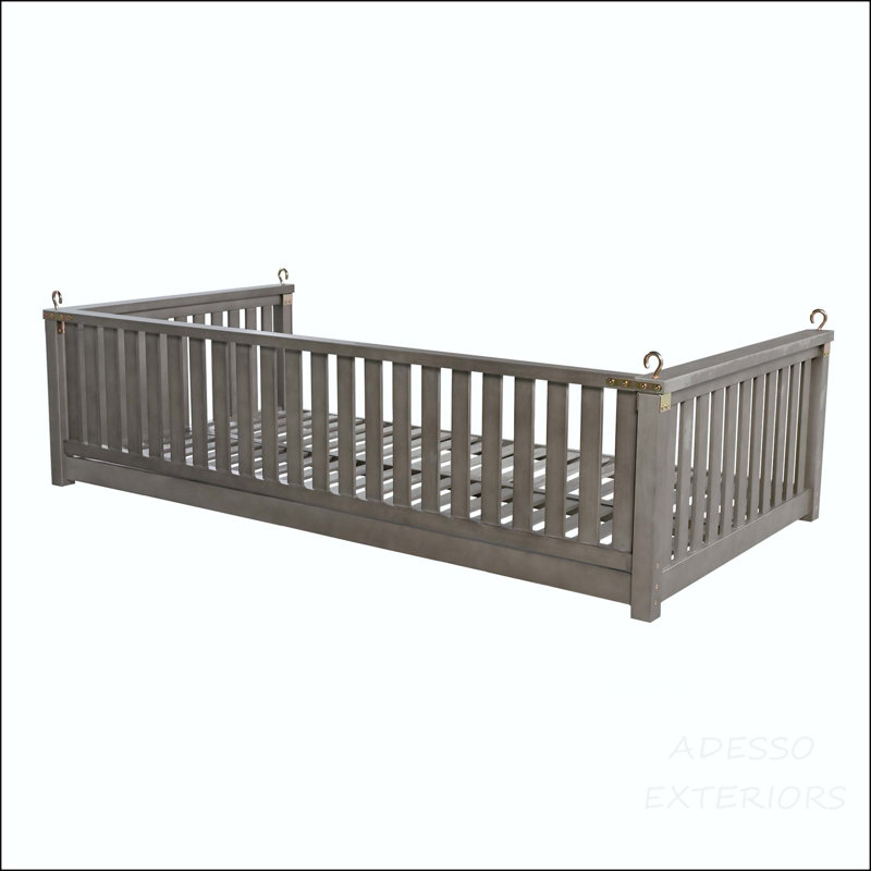 Balancelle de jardin simple minimaliste avec structure en bois d'acacia et design incliné - gris, Gray