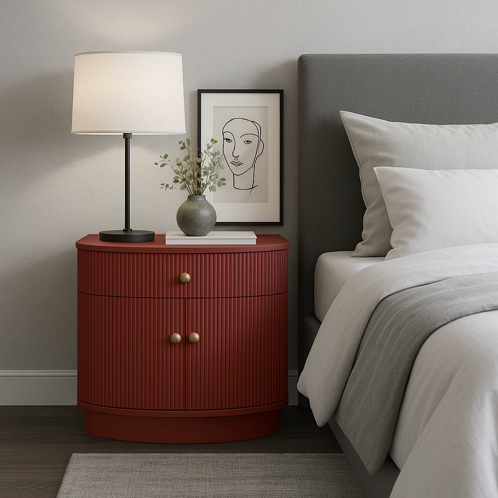 Erinn 1 - Drawer Nightstand, Red
