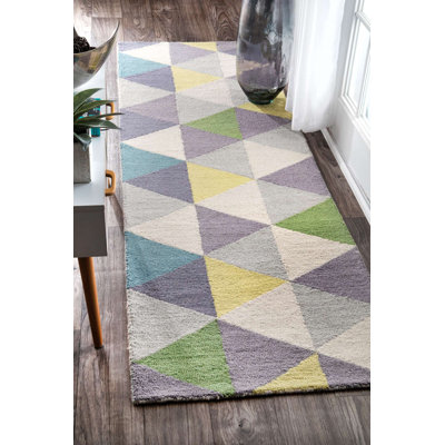 Geometric Wool Hand Woven Area Rug