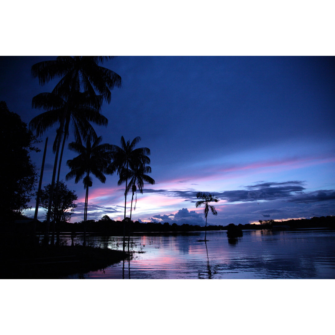 Amazonas Fluss Sonnenuntergang von G01xm - Kunstdrucke auf Leinwand ohne Rahmen