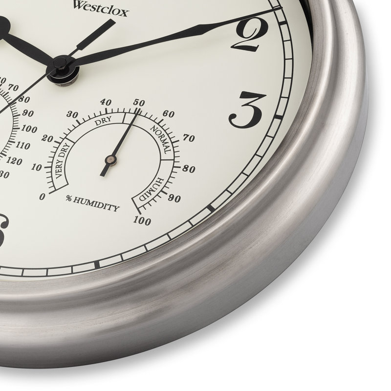 Oversized Silver Metal Round Wall Clock with Glass Face