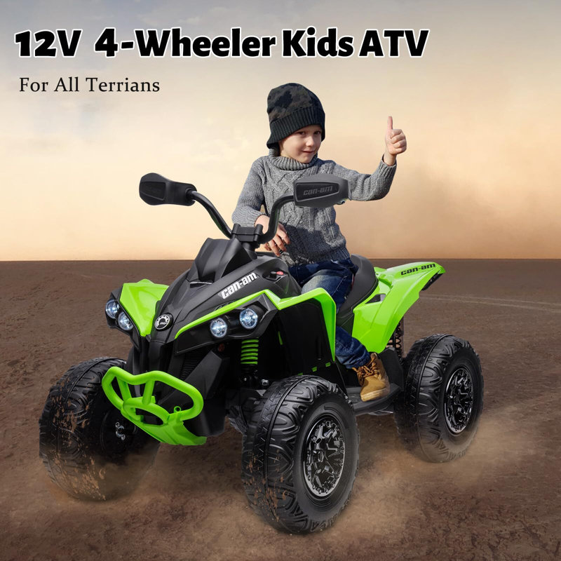 Voiture-jouet à 4 roues pour véhicule tout-terrain 12V 12V, Vert