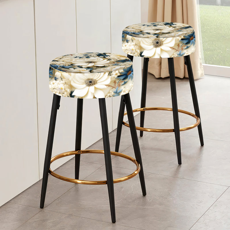 Talmadge - Ensemble de 2 tabourets de bar à motif floral